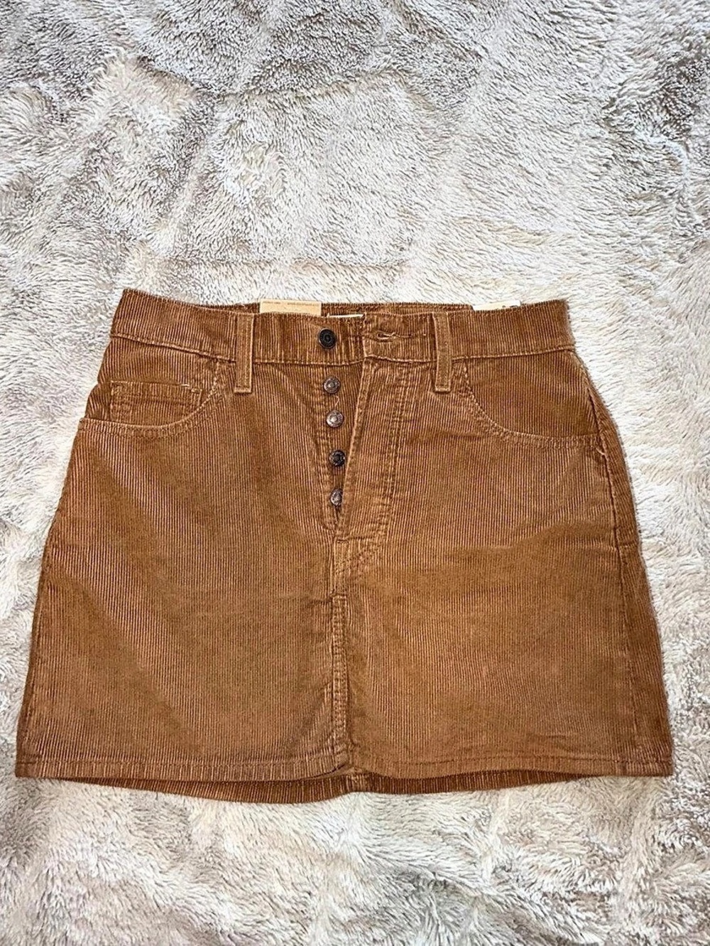 Levi's Icon Skirt Corduroy Mini Skirt in Brown Waist 25